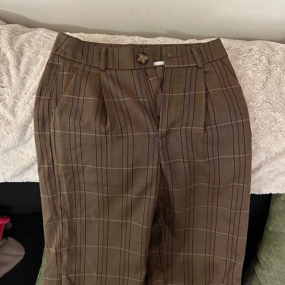 Plaid Brown Women's Pants